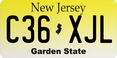NJ license plate C36XJL
