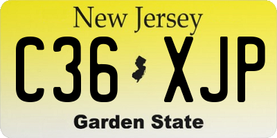 NJ license plate C36XJP