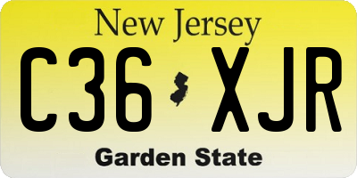 NJ license plate C36XJR