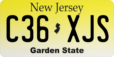NJ license plate C36XJS