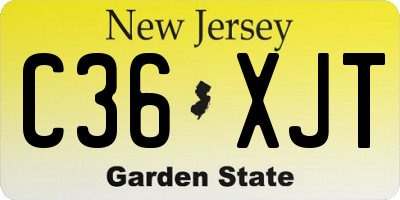NJ license plate C36XJT