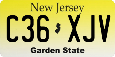 NJ license plate C36XJV