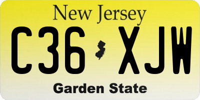 NJ license plate C36XJW