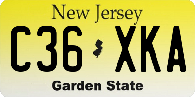 NJ license plate C36XKA