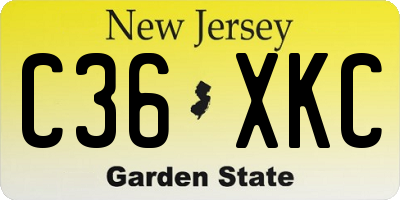 NJ license plate C36XKC