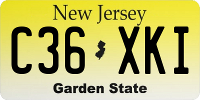 NJ license plate C36XKI