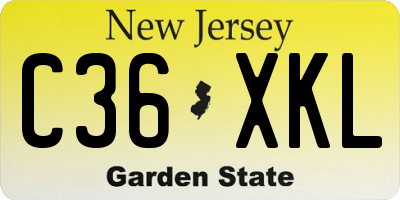 NJ license plate C36XKL