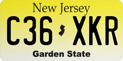 NJ license plate C36XKR