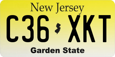NJ license plate C36XKT