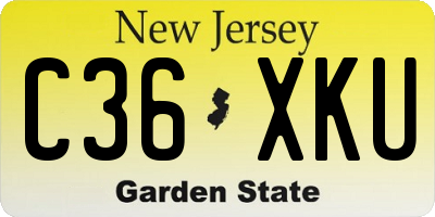 NJ license plate C36XKU