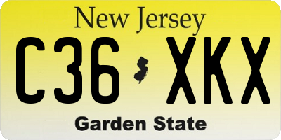 NJ license plate C36XKX
