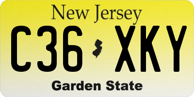 NJ license plate C36XKY