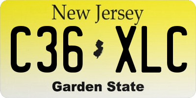 NJ license plate C36XLC