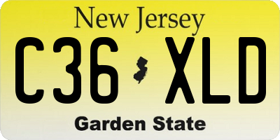 NJ license plate C36XLD
