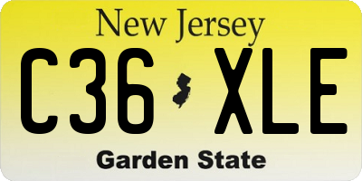 NJ license plate C36XLE
