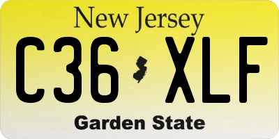 NJ license plate C36XLF