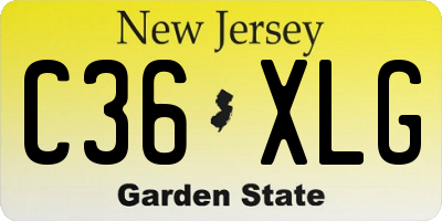 NJ license plate C36XLG