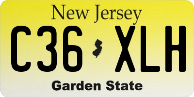NJ license plate C36XLH