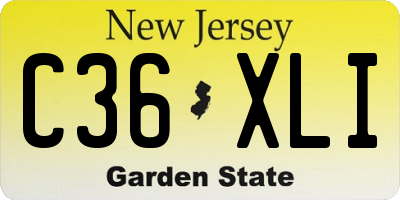NJ license plate C36XLI