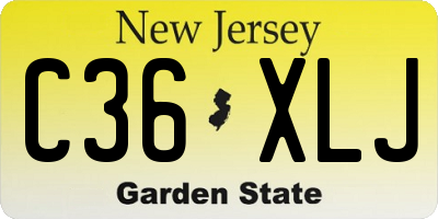 NJ license plate C36XLJ
