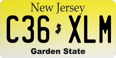 NJ license plate C36XLM