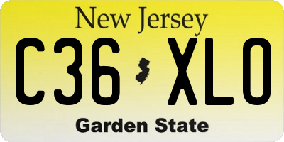 NJ license plate C36XLO