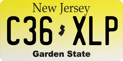 NJ license plate C36XLP