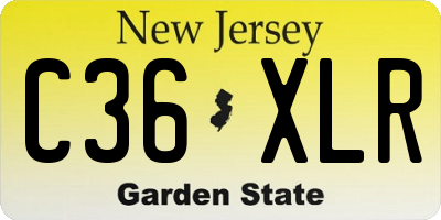 NJ license plate C36XLR