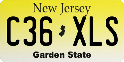 NJ license plate C36XLS