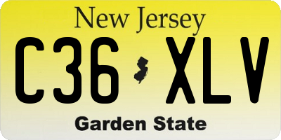 NJ license plate C36XLV