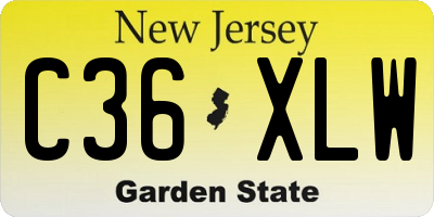 NJ license plate C36XLW