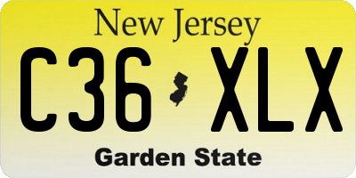 NJ license plate C36XLX