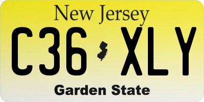 NJ license plate C36XLY
