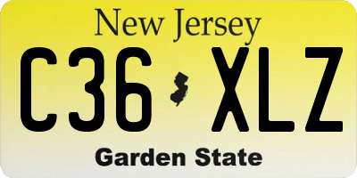 NJ license plate C36XLZ