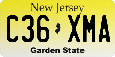 NJ license plate C36XMA
