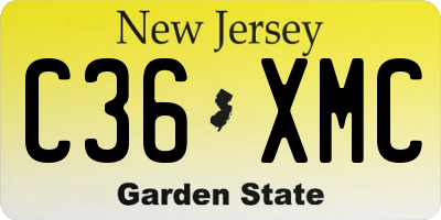 NJ license plate C36XMC