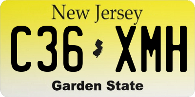 NJ license plate C36XMH