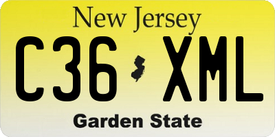 NJ license plate C36XML