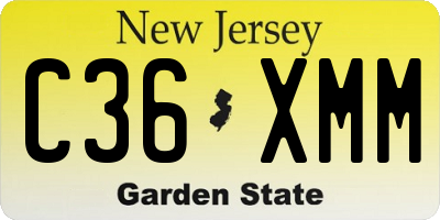 NJ license plate C36XMM
