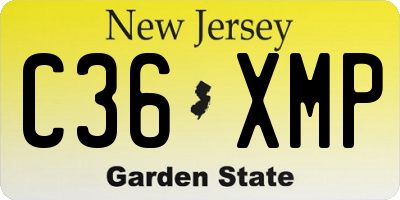 NJ license plate C36XMP