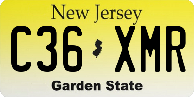 NJ license plate C36XMR