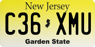 NJ license plate C36XMU