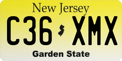 NJ license plate C36XMX