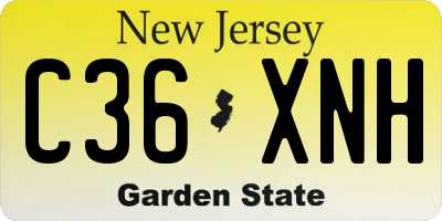 NJ license plate C36XNH