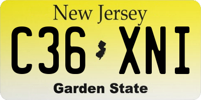 NJ license plate C36XNI
