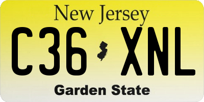 NJ license plate C36XNL