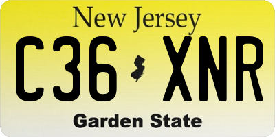 NJ license plate C36XNR