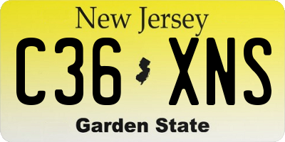 NJ license plate C36XNS