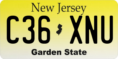 NJ license plate C36XNU