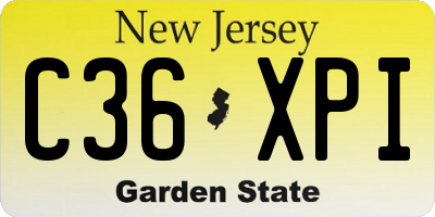 NJ license plate C36XPI